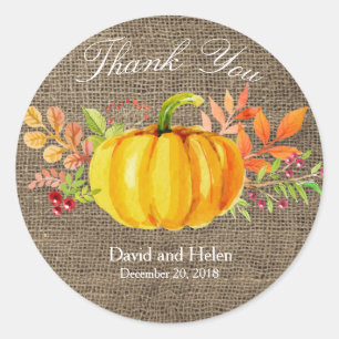 Pumpkin Vielen Dank, dass Sie die Sticker-Einstick Runder Aufkleber