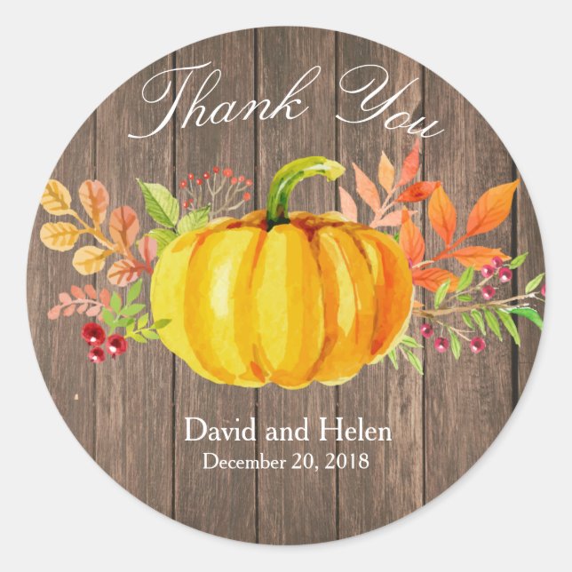 Pumpkin Vielen Dank, dass Sie runder Sticker rusti (Vorderseite)
