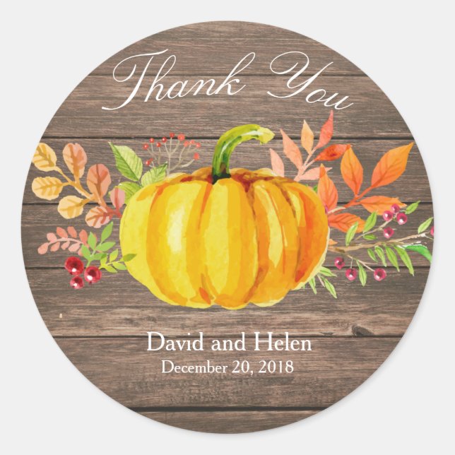 Pumpkin Vielen Dank, dass Sie runder Sticker rusti (Vorderseite)