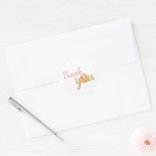 Pumpkin Vielen Dank Sticker - Floral/Rosa