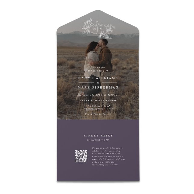 Pumpkin Vines Foto Hochzeitsmonogramm mit UAWG All In One Einladung (Von Creator hochgeladen)