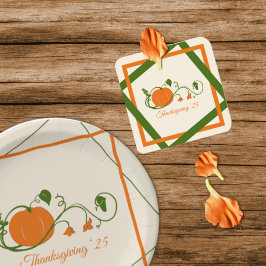 Pumpkin Vines Lattice Rechteckiger Pappuntersetzer