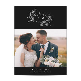 Pumpkin Vines Monogram Wedding Danke Karten