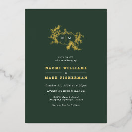 Pumpkin Vines Monogram Wedding Folieneinladung