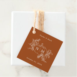 Pumpkin Vines Monogram Wedding Geschenkanhänger