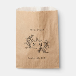 Pumpkin Vines Monogram Wedding Geschenktütchen