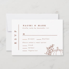 Pumpkin Vines Monogram Wedding RSVP Card
