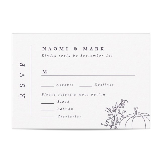 Pumpkin Vines Monogram Wedding RSVP Card (Von Creator hochgeladen)