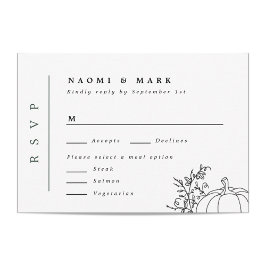 Pumpkin Vines Monogram Wedding RSVP Card Karte