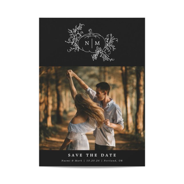 Pumpkin Vines Monogram Wedding  Save The Date (Von Creator hochgeladen)