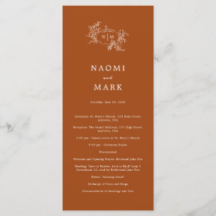 Pumpkin Vines Wedding Program Programm