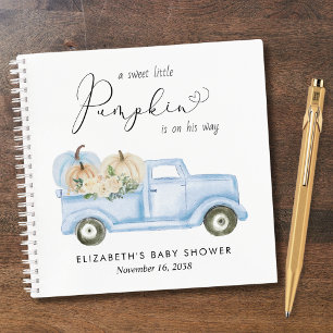 Pumpkin Vintag Truck Baby Boy Dusche Gästebuch Notizbuch