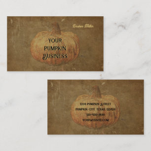 Pumpkin Vintage antike Orange Herbsttextur Visitenkarte