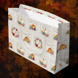Pumpkin Wasserfarbe Herbst Blume in Herbstlaube La Große Geschenktüte