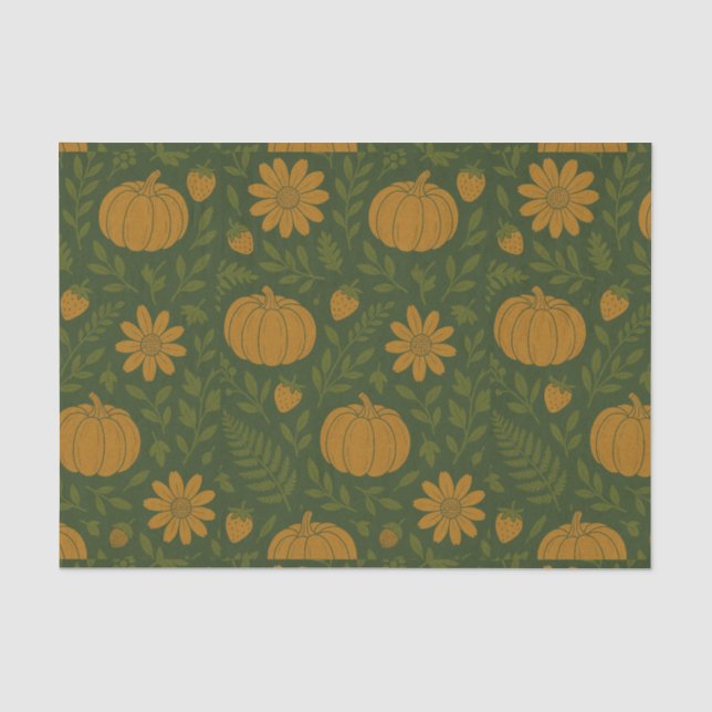 Pumpkin Wasserfarbe Herbstmuster für Herbst Seidenpapier (Vorderseite)