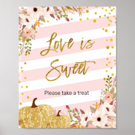 Pumpkin Wasserfarbe Liebe ist Sweet Sign Poster