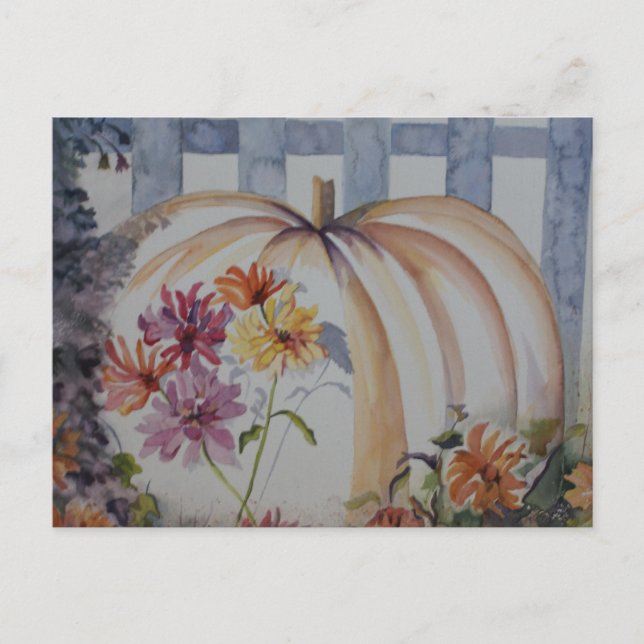 Pumpkin Wasserfarbenkarte Postkarte (Vorderseite)