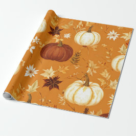 Pumpkin Wasserfarbfall & Herbst Erntedank Geschenkpapier