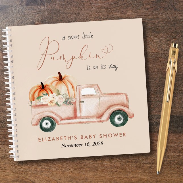 Pumpkin Watercolor Baby Showbook Notizbuch (Von Creator hochgeladen)