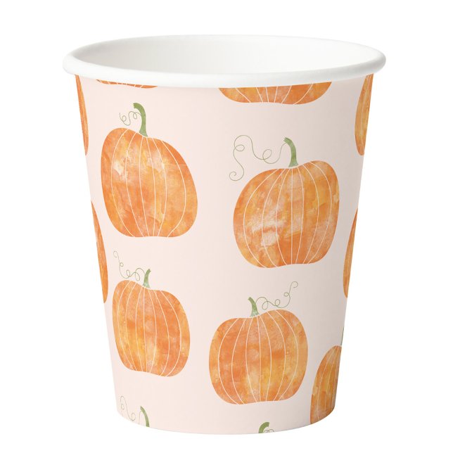 Pumpkin Watercolor-Muster Pappbecher (Watercolor pumpkin pattern party paper cups)
