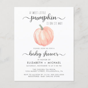 Pumpkin Watercolor Paare Kinderdusche Einladung