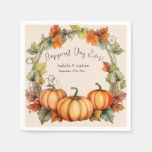 Pumpkin Wedding Cocktail Napkins