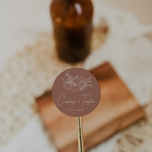 Pumpkin Wedding Runder Aufkleber (Von Creator hochgeladen)