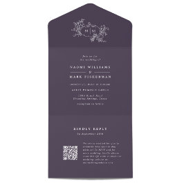 Pumpkin-Weinstöcke Hochzeitsmonogramm mit UAWG All In One Einladung