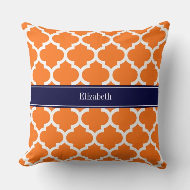 Pumpkin Welch marokkanische #5 Navy Blue Name Mono Kissen (Vorderseite)