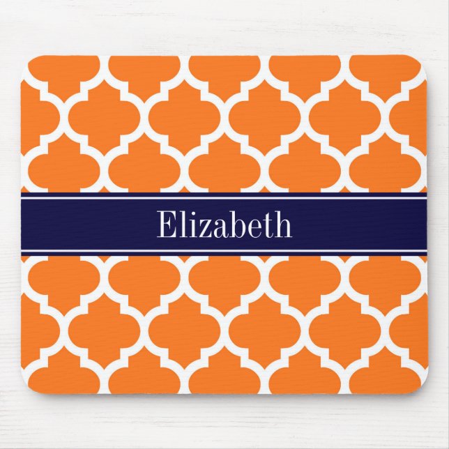 Pumpkin Welch marokkanische #5 Navy Blue Name Mono Mousepad (Vorne)