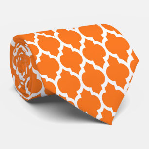 Pumpkin White marokkanische Quatrefolienmuster #4 Krawatte