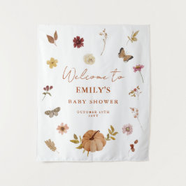 Pumpkin Wildblume Boho Baby Shower Welcom Wandteppich