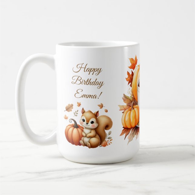 Pumpkin Wildblume Fall Wasserfarbe Geburtstag Kaffeetasse (Links)