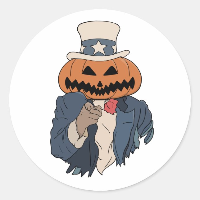 Pumpkin Will euch zu Halloween Runder Aufkleber (Vorderseite)