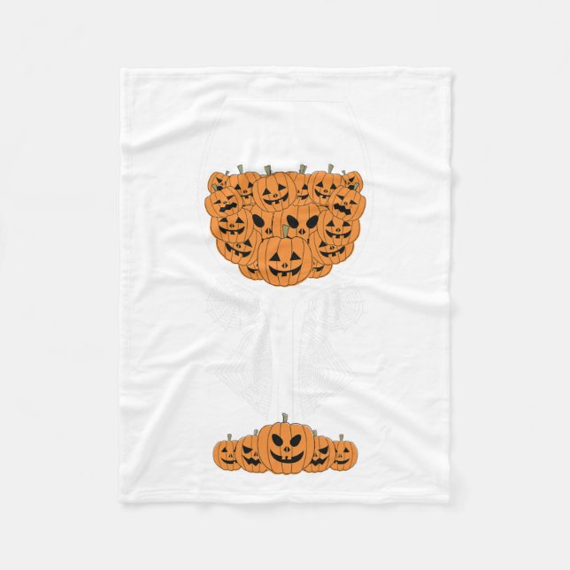 Pumpkin Wine Gl Spider Web-Kostüm Easy Halloween Fleecedecke (Vorderseite)