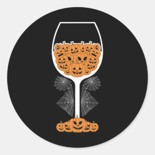 Pumpkin Wine Gl Spider Web-Kostüm Easy Halloween Runder Aufkleber
