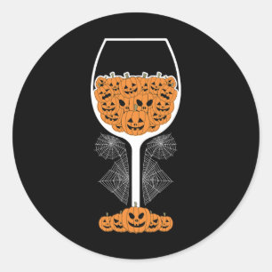 Pumpkin Wine Gl Spider Web-Kostüm Easy Halloween Runder Aufkleber