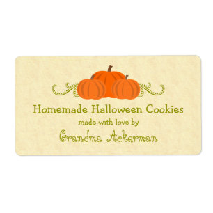 Pumpkin Wirbel Halloween Baking Labels
