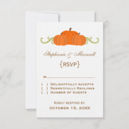 Pumpkin Wirbel Hochzeit im Herbst Response Card RSVP Karte