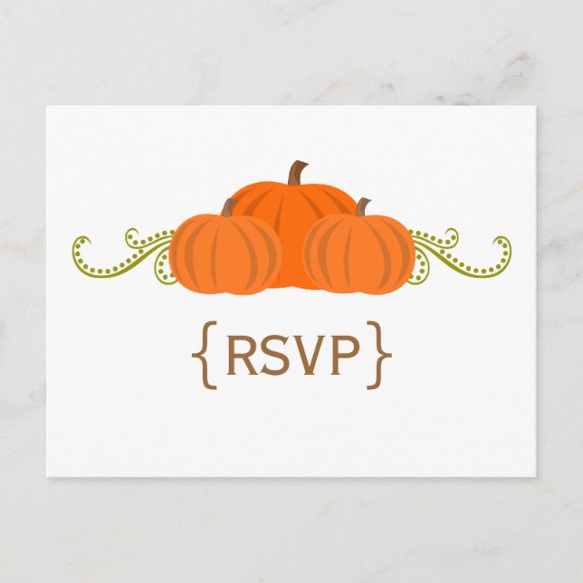 Pumpkin Wirbel Hochzeit im Herbst UAWG Postcard Einladungspostkarte (Vorderseite)