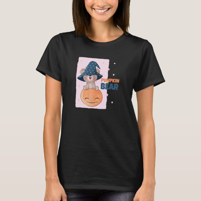 Pumpkin Witch Bear T-Shirt (Vorderseite)