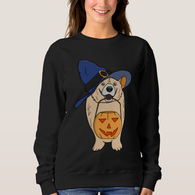 Pumpkin Witch Dog Sweatshirt (Vorderseite)