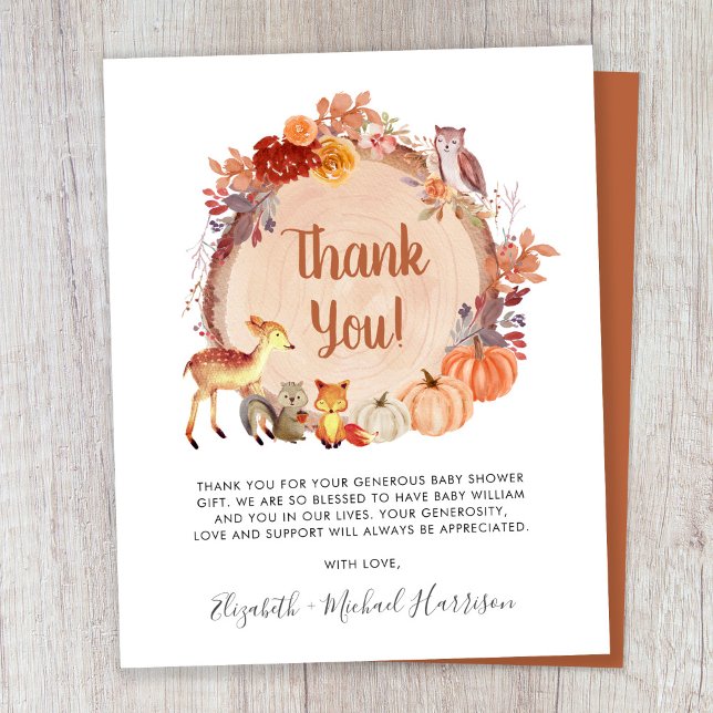 Pumpkin Woodland Animals Kinderdusche Vielen Dank (Von Creator hochgeladen)