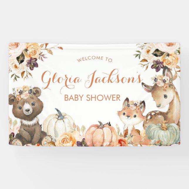 Pumpkin Woodland Babydusche Große Banner (Horizontal)