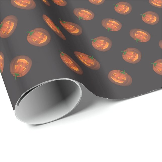 Pumpkin Wrapping Paper Jack-O-Lantern Geschenkpapi Geschenkpapier (Rolleneckpunkt)