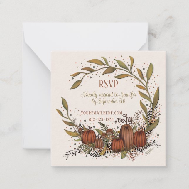 Pumpkin Wreath Inspirivity Wedumn uAwg Mitteilungskarte (Vorderseite)
