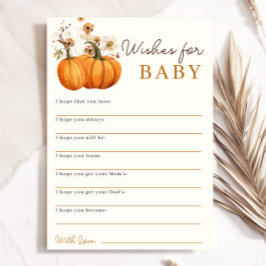 Pumpkin wünscht eine Babyduschenberatungskarte Einladung