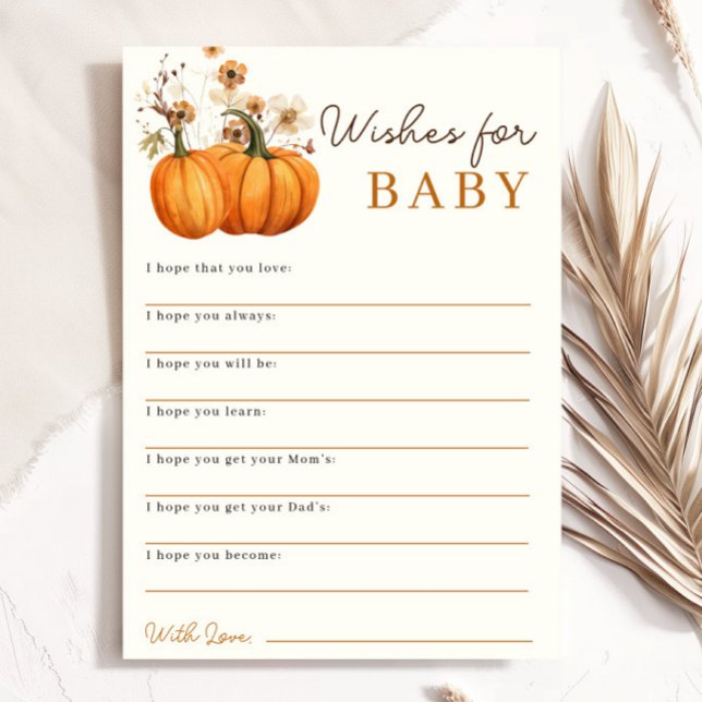 Pumpkin wünscht eine Babyduschenberatungskarte Einladung (Von Creator hochgeladen)