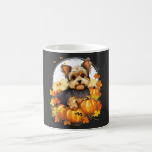 Pumpkin Yorkie Dog Halloween Erntedank Verwandlungstasse