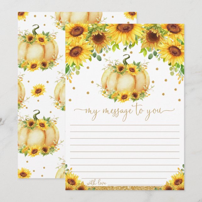 Pumpkin-Zeit Kapsel-Nachricht an Sie Blank Cards Einladung (Vorne/Hinten)